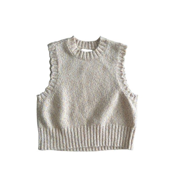 PIECES Women's Multicolor Knit Crewneck Sweater Tank Top Size Large - Picture 3 of 8